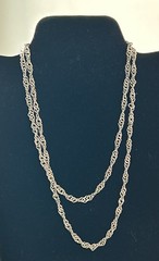 VTG Citation Silver-Tone Twisted Link Chain Necklace 36”L Unclasped Loose Rope