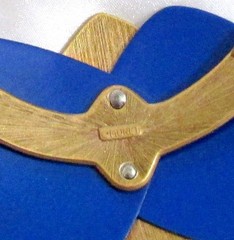 VTG RUNWAY DECO MONET “ALL THAT JAZZ” METALLIC BLUE GP NECKLACE EARRINGS ’85