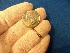 BEAUTIFUL OLD VTG ANTIQUE LADY’S 18K WHITE GOLD & DIAMOND ART DECO ERA RING BAND