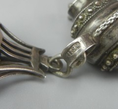 Antique Necklace Netherlands 833 Silver Slide Seal Pendant 16.5″ Chain