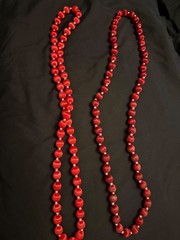 vintage satin thread-wrapped beaded necklaces lot of 2