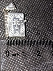 925 Sterling Silver Armenian Bible Book Pendant