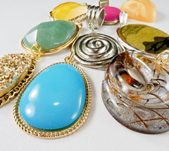 Jewelry Lot 10 Large Pendants Need Chains All Pretty Nice Quality