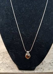 Smoky Quartz 925 Pendant Necklace 18″ Chain