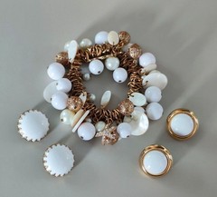 Gold Tone Starfish Statement Set Bracelet and Earrings Nautical Beach Chunky