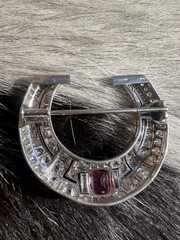 🩷 Was $12000 Art Deco Platinum 4.5ct Old Mine Diamond Pink Tourmaline Horseshoe