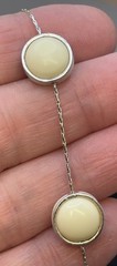 Vintage Napier Bracelet Necklace Set Cream Silver Tone