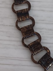 Antique NO CLASP Brass Bookchain Necklace Floral Stamped 14 1/2″