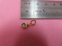 Michael Anthony 14k Y. Gold Heart Aquamarine Charm .35 G w/5mm Spring Clasp