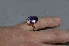 Vintage Style 4Ct Oval Created Alexandrite Solitaire Ring 14K Rose Gold Finish