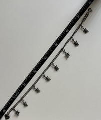 Vintage 925 Sterling Silver Dangling Tiny Turtle Charms Chain Link Bracelet 7.5”