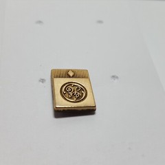 Vintage GE General Electric QC One Diamond Gold Tone Tie Tack Pin w/ Chain & Bar