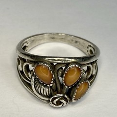VTG 925 Sterling Silver Spiny Oyster Wheeler Manufacturing Company Ring Sz 10