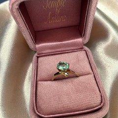 10K Gold Natural Colombian Emerald & Diamond Ring Size 8 -1cttw Bypass Ring 2.2g