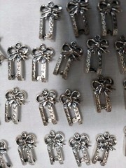 Lot 53 CHARMS Christmas Trees Presents 1″ – 3/4″ Silver Tone Costume Jewelry