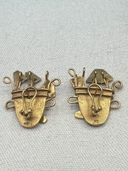 Vintage DC INCA 800 Silver Gold Plated OMEGA Back Earrings 1.25 x 1.25 in16.63 g