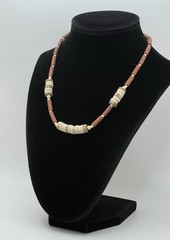 Heishi Beaded Wood Terra-Cotta Necklace Nature Tribal Ethnic Southwest Surfer