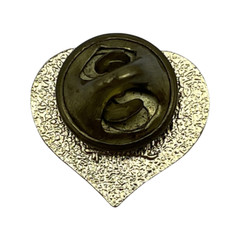 J7I Vintage Hallmark Red Enamel & Gold Tone (Broken) Heart Pin Brooch AS IS