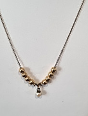 Vintage 1960s 12k Gold Fill Cultured Pearl Bead Ball Necklace USA made see video
