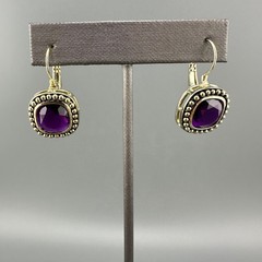 Vintage Rhinestone Earrings Lot Leverback Wingback Purple Red Silver Gold Tone