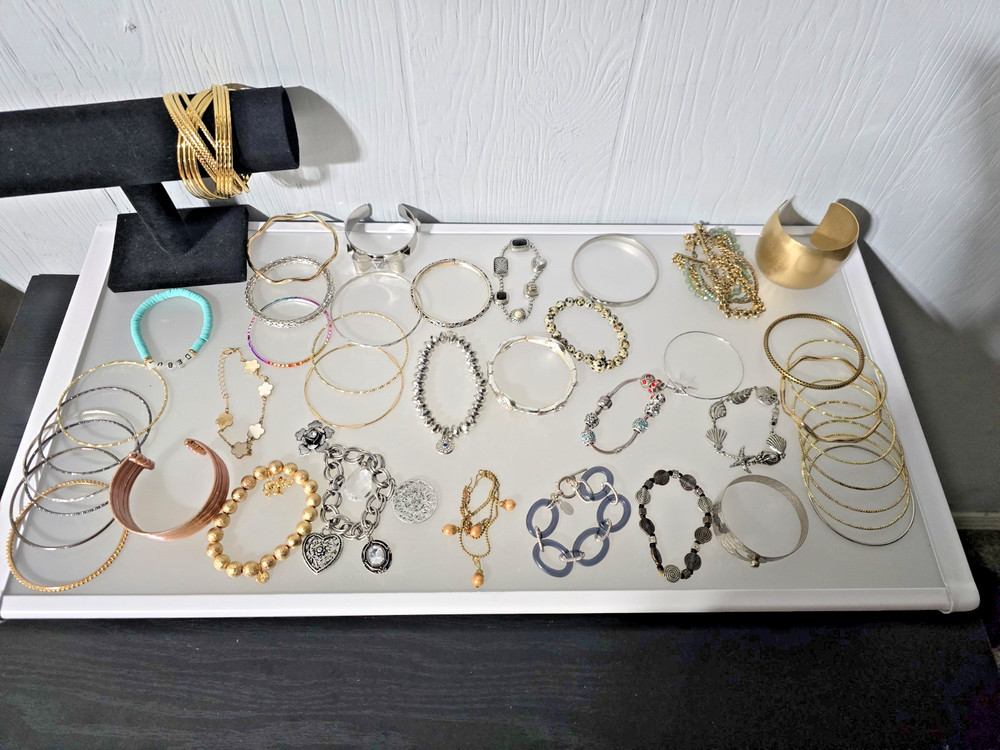 Mixed metal materials lot of 40 bracelets