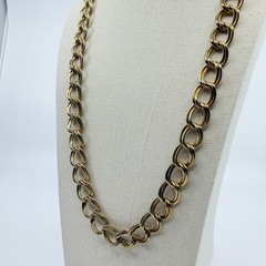Necklace Vintage Gold Tone Double Oval Link Chain Statement Bold Chunky Retro