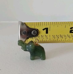 Vintage Jade Elephant Dark Green Jade Carved Elephant Pendant Charm