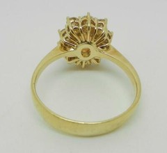 Vintage 18K Yellow Gold White Opal Diamond Ring Size 7.75 – LB3051