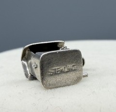 Vintage Sterling Silver Mechanical Wishing Well Charm Pendant Winds Up Bucket
