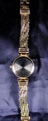 1940’s Winnie Japanese Movement Gold Rhine Stones Women Vintage Wrist Watch