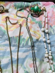 Vintage Jewelry Lot Gold And Silver Toned Necklaces, Earrings, Brooch, Bracelets