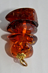 ✅RUSSIAN SOVIET BALTIC SEE AMBER PENDANT 老琥珀 KALININGRAD GOLD STONE ROCK BEADS💥