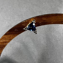 14K Tanzanite Diamond Studs, Trillion Cut, Earth Mined, Estate Yellow Gold