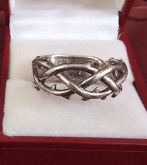 Statement 925 Sterling Silver Vintage Thorns Band Men’s Ring Size 11.75 MK