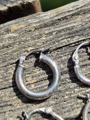 Vintage Sterling Silver Single Hoop Earrings Lot Small Dainty 925 Cartilage