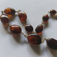 Vintage Bultic Amber Graduated Nuggets Wire Wrapped Necklace 24” 26g