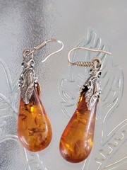 Vintage Sterling Silver Amber Ring/Earrings & Pendant Same Day Shipping Read