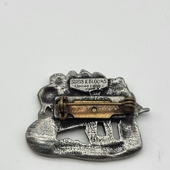 Vintage Birds And Blooms Pewter Pin Gardening