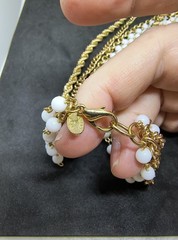 Vintage metal and Pearlesque Necklace Choker Nice clasp Costume Jewelry