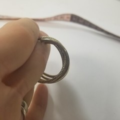 Vintage Textured Hoop Pierced Earrings 1.25”