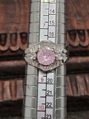 Vtg STUNNING Sterling Silver 925 PINK ICE TOPAZ Cz Details Ring Signed FAS Sz 8