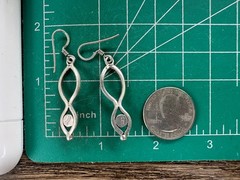 Red Gemstone Dangle Earrings Openwork Design 925 Sterling Silver #20