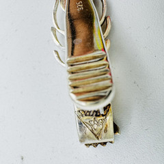 VTG Sterling Silver Lobster Tie Clip W Design Mark 925 Modernist Bar 2.25in