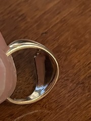Vintage 14KT Yellow Gold Ring 4.8 Grams Free Form Wave Domed – Size 4