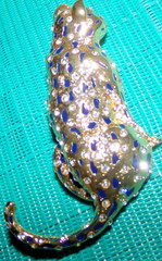 MMA CN CINER signed leopard shaped pin with rhinestones-OMG!!