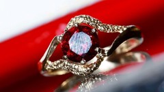 14k yellow gold ring 1.00ct Bohemian garnet sz 6 solitaire vintage 2.40g N3159