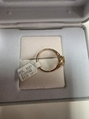 Vintage Simulated Emerald And Diamond 14kt Gold Plated Floral Ring Size 10