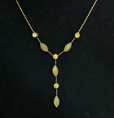 Bronze Bead Ball Green Y-drop Lariat Necklace Y2K Fairy Whimsy Garden Tea Party