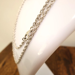 Bronzo Italia necklace rope chain 36-in Milor Italy silvertone lobster clasp