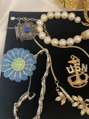 Junk Jewelry FOR CRAFTS WEAR PICS 1 & 2 Necklaces Watches Brooch Some SIGNED #3